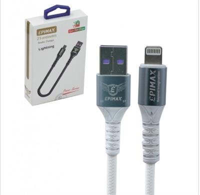 برای اطلاع از قیمت عمده تماس حاصل فرمایید 
کابل آیفون (Lightning) پاوربانکی طول 25 سانتی متر اپیمکس (EPIMAX) مدل EC-51